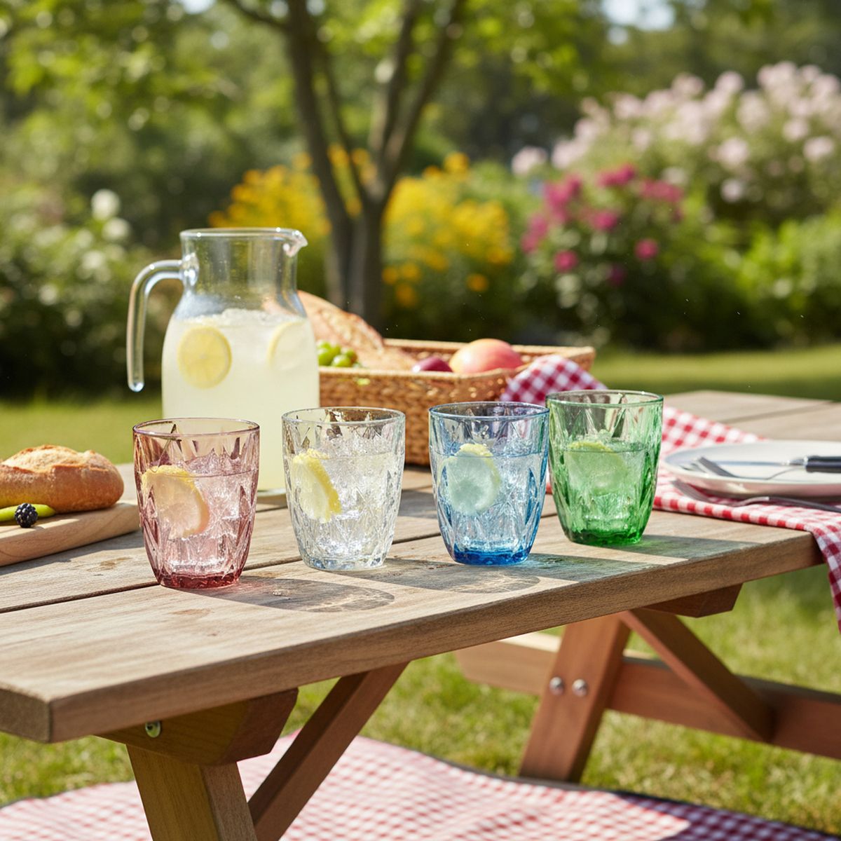 JUST HOME COLLECTION - Vaso de Vidrio 280ml Colores Surtidos