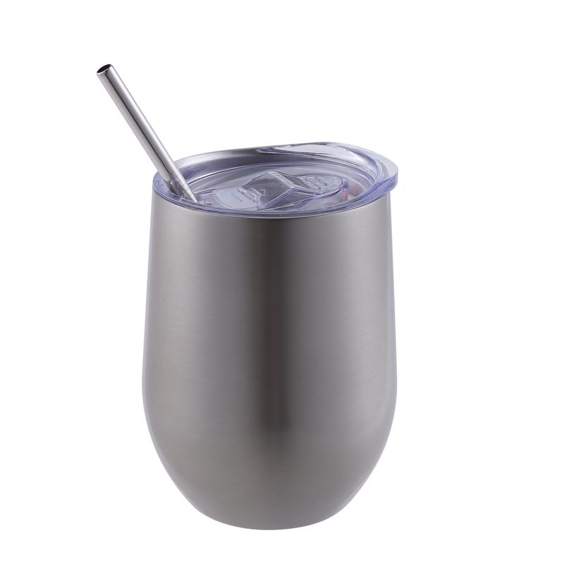 JUST HOME COLLECTION - Vaso Inox 12oz 1 Pajilla y Cepillo