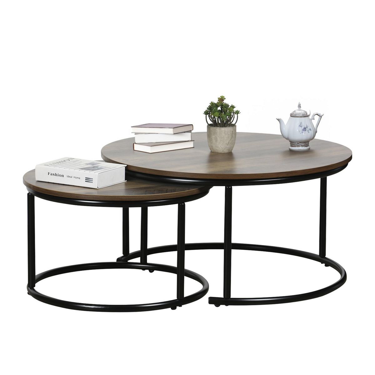 JUST HOME COLLECTION - Set x2 Mesa de Centro Redonda Tallin