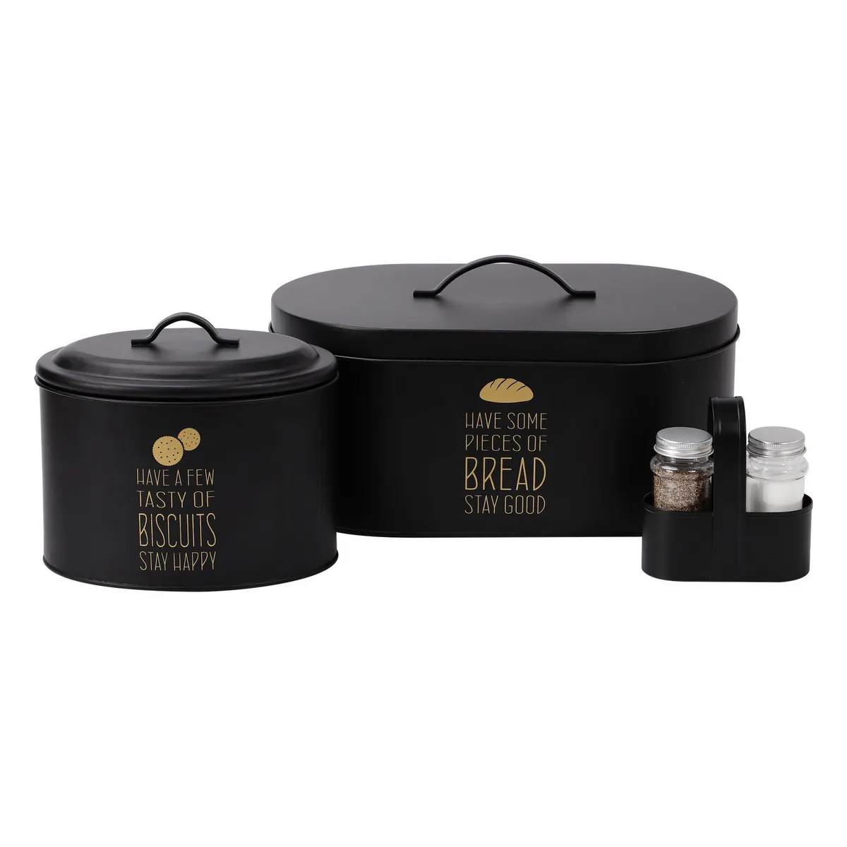 JUST HOME COLLECTION - Set 3 Organizadores de Cocina Negro