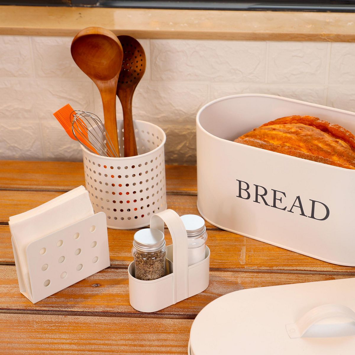 JUST HOME COLLECTION - Set 4 Organizadores de Cocina Blanco