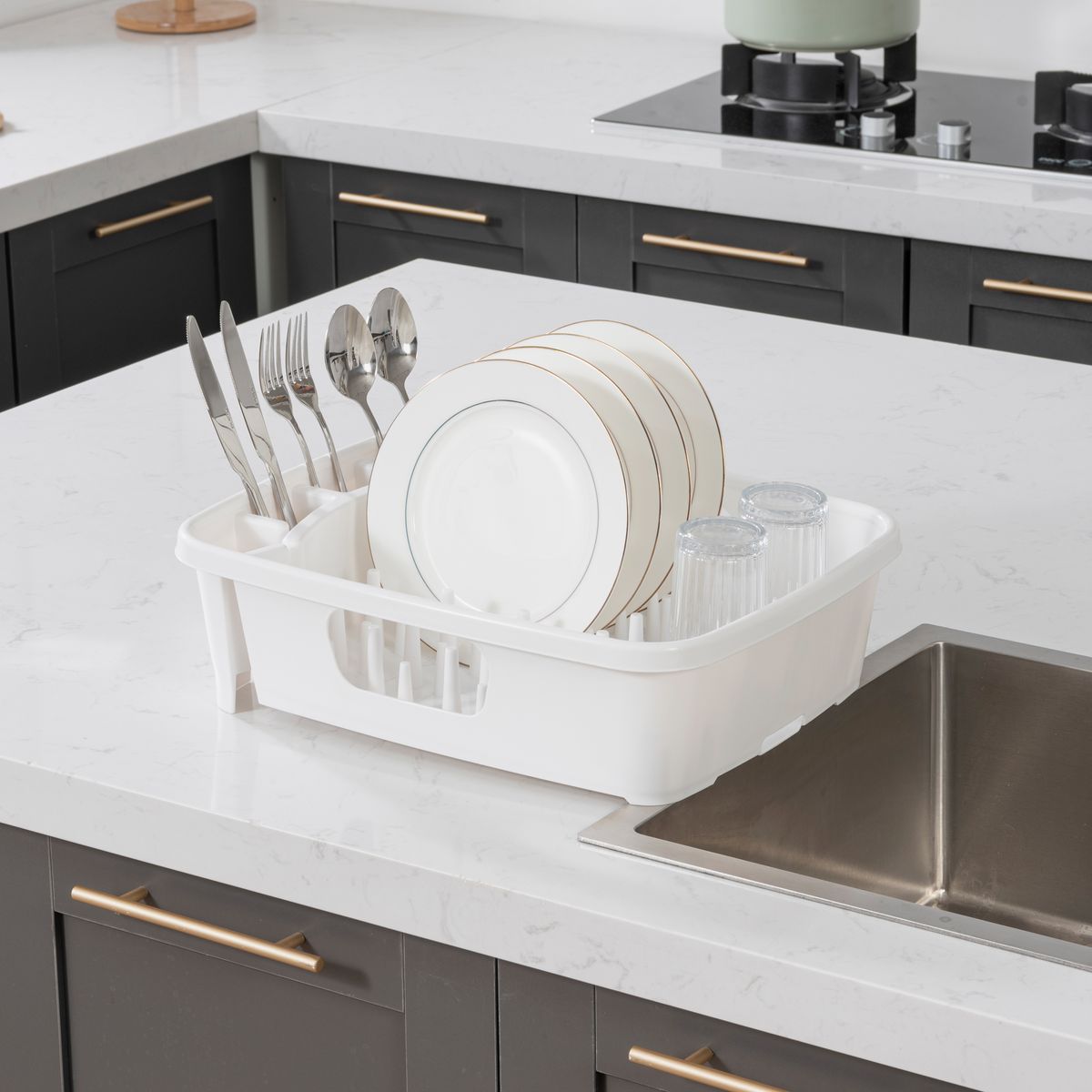 JUST HOME COLLECTION - Secaplato Plástico Blanco 34x43x12.6cm