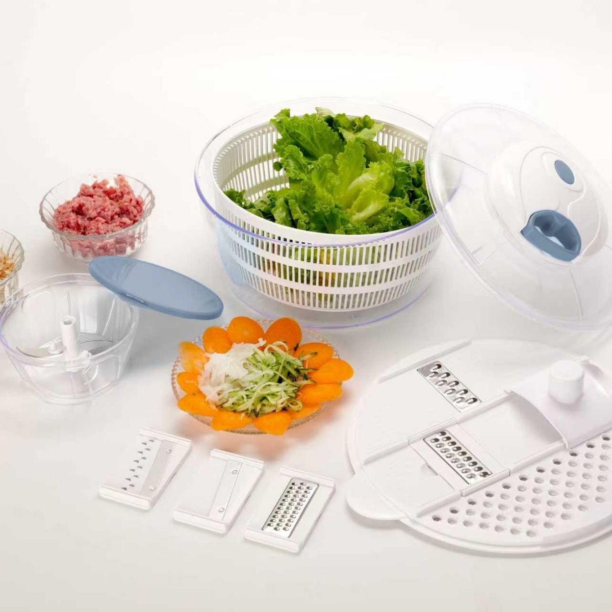 JUST HOME COLLECTION - Centrífuga de Verduras con Cortador