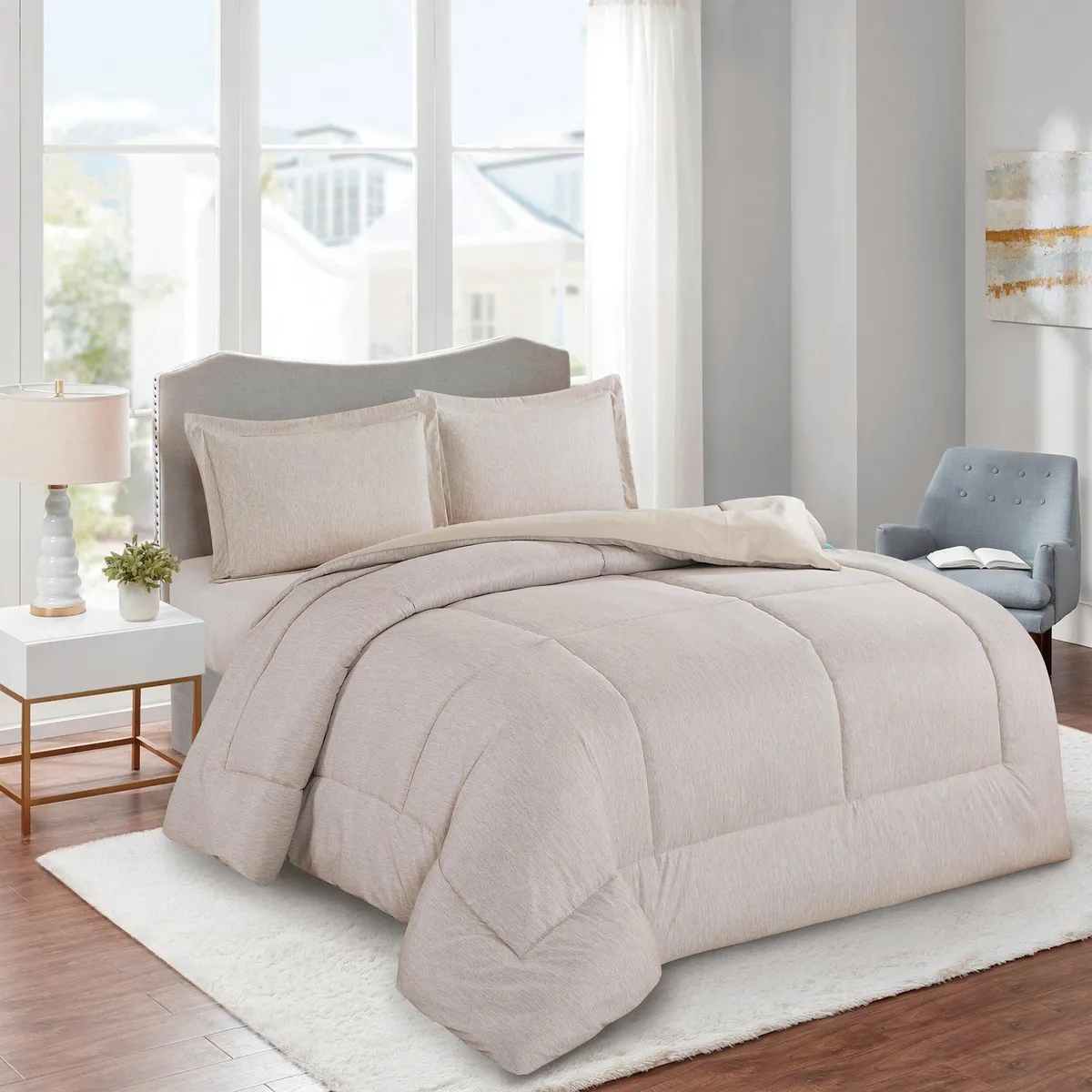 JUST HOME COLLECTION - Edredón Cationic King Beige