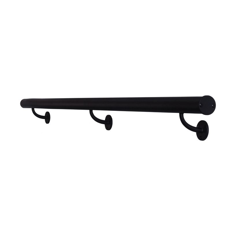 HOLZTEK - Pasamanos Aluminio Redondo Negro 150cm