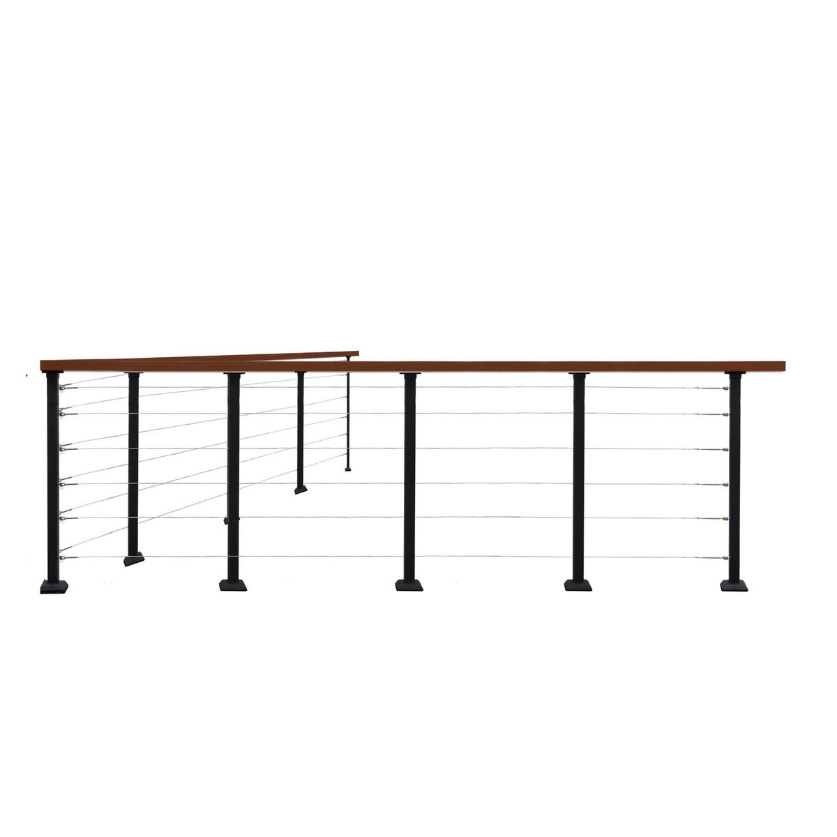 HOLZTEK - Kit Baranda de Aluminio 1m ? 1 Poste