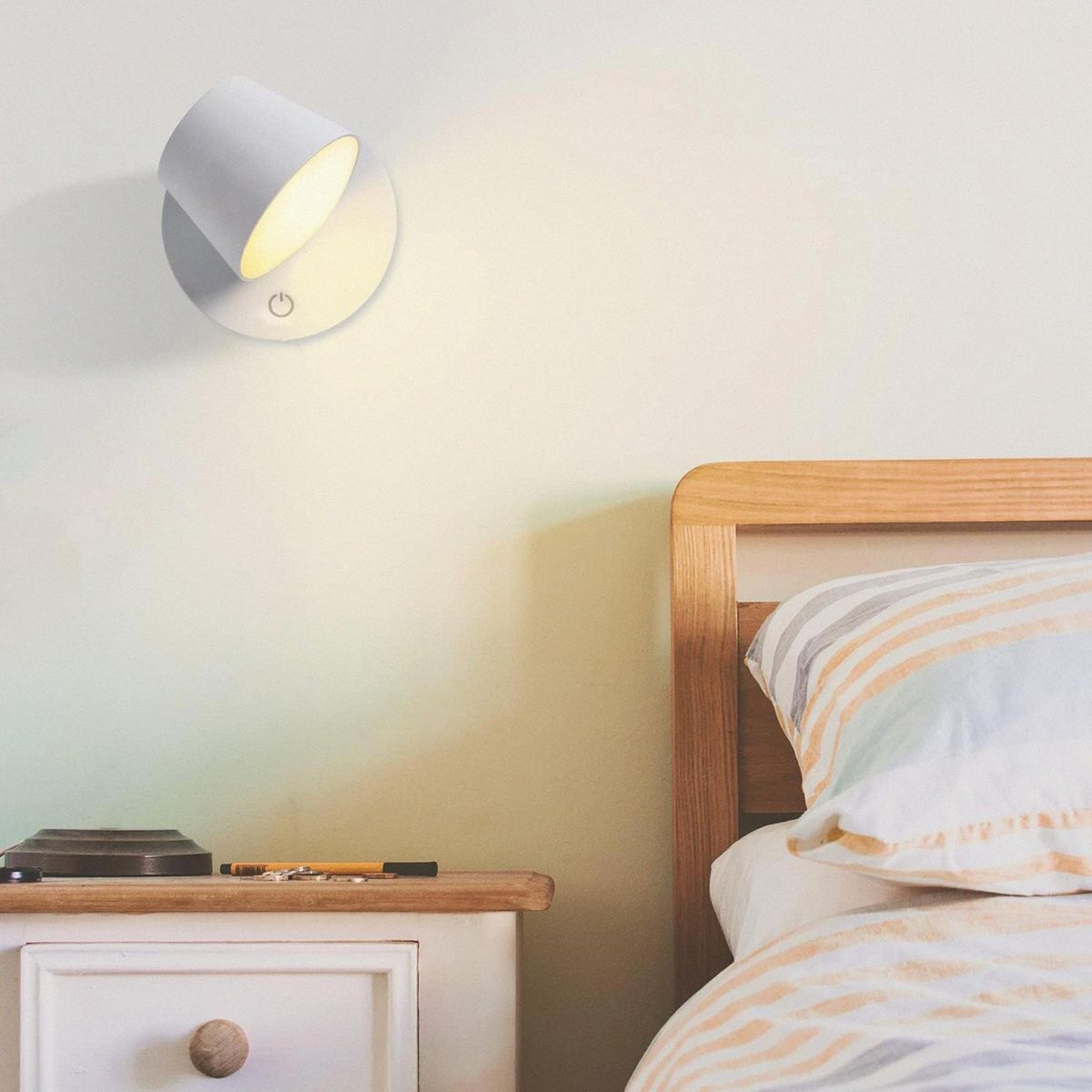 JUST HOME COLLECTION - Braquete de Pared Exterior LED Recargable USB Blanco