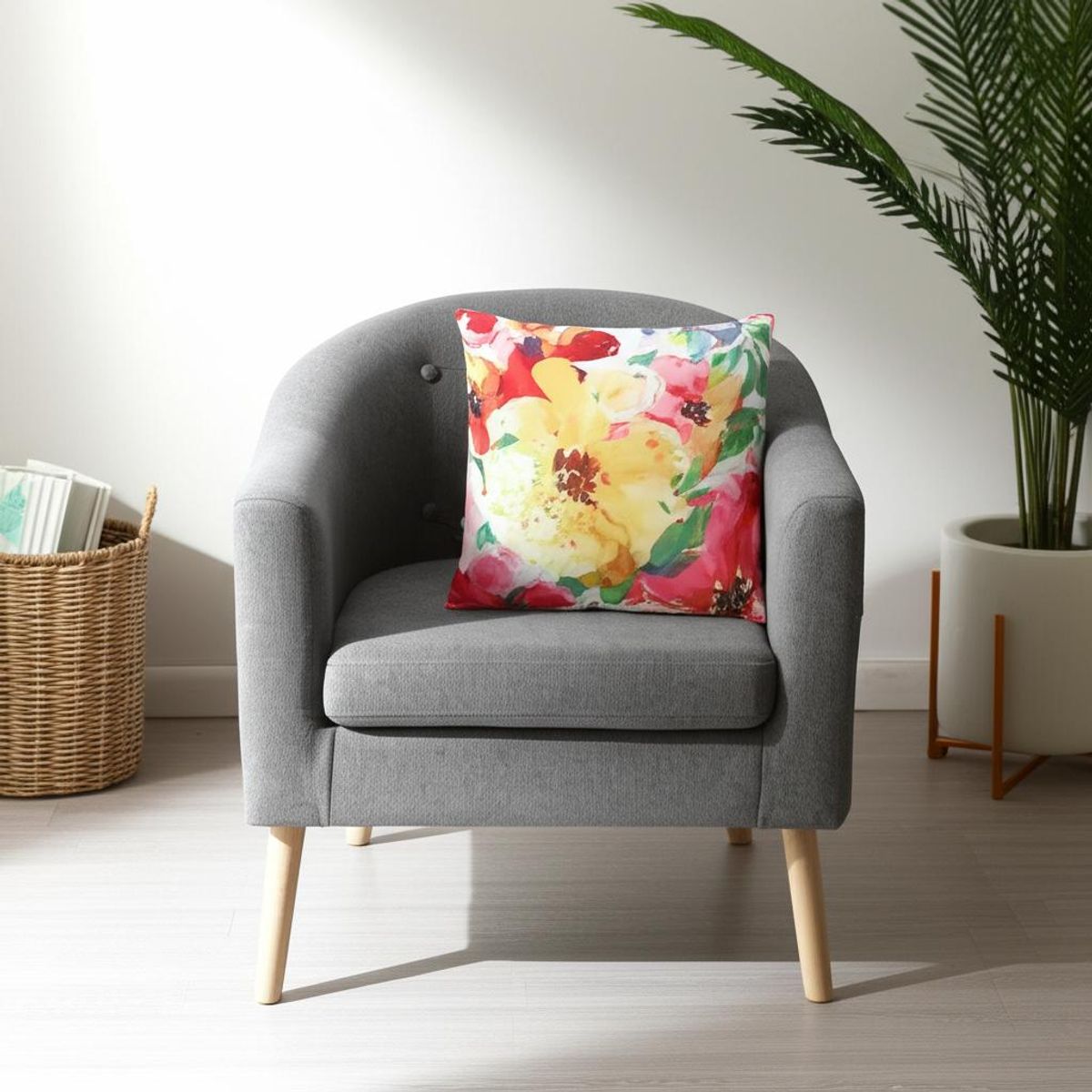 JUST HOME COLLECTION - Cojín Flor Naranjo 3 45x45cm