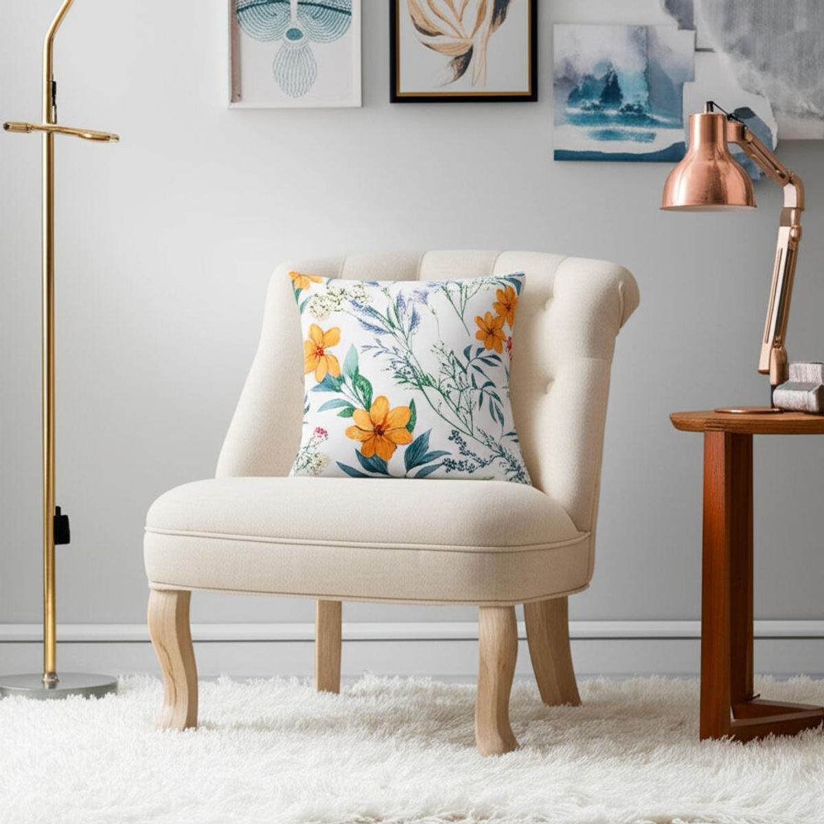 JUST HOME COLLECTION - Cojín Flor Naranjo 1 45x45cm