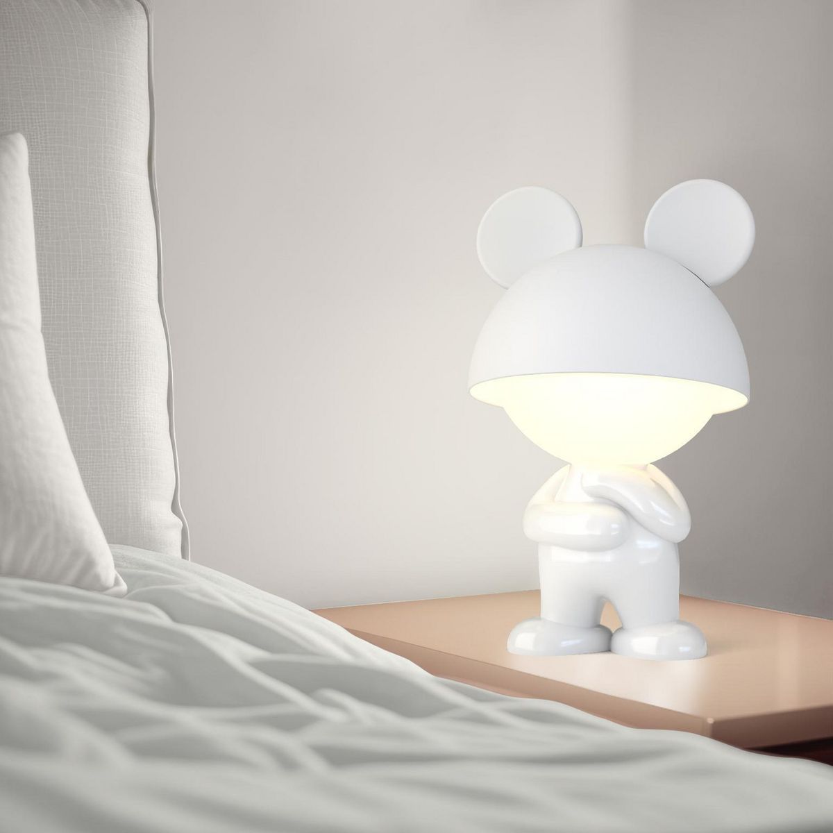 JUST HOME COLLECTION - Lámpara de Escritorio LED Infantil Ratón Blanco