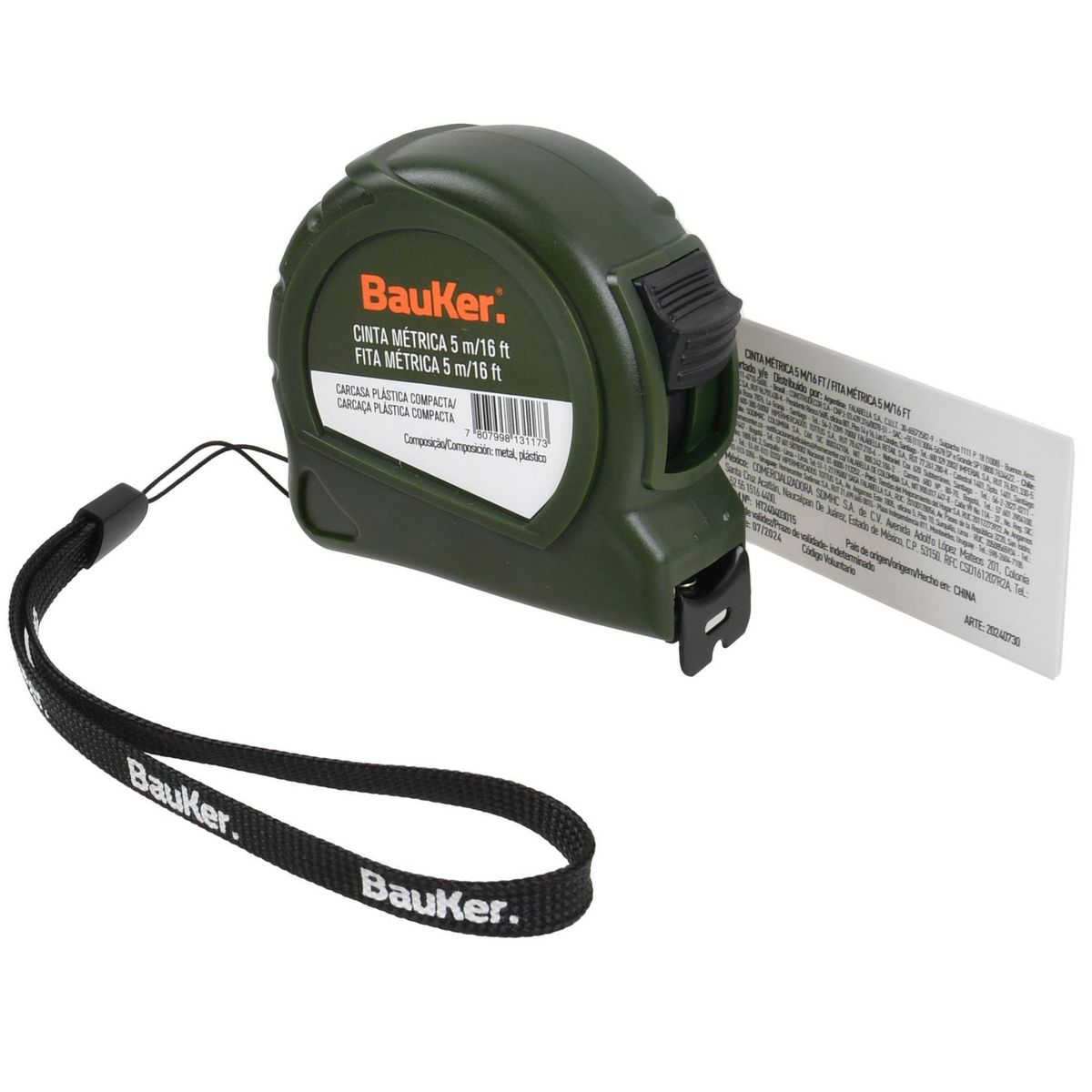 BAUKER - Huincha Medidora 5metros 16ft Bauker