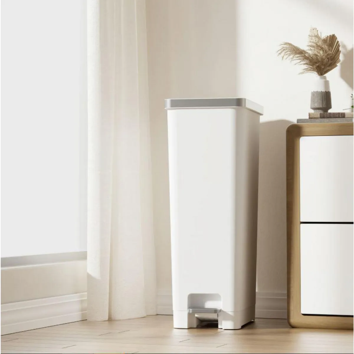 EKO - Papelera de Plástico Blanca 45L