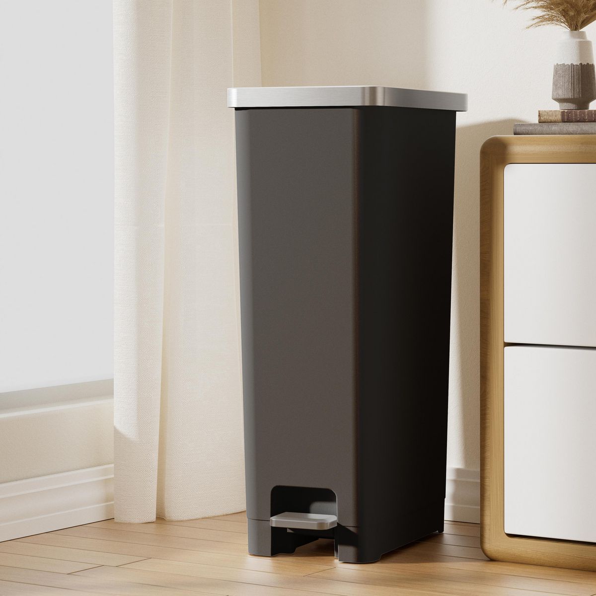 EKO - Papelera de Plástico Negra 45L