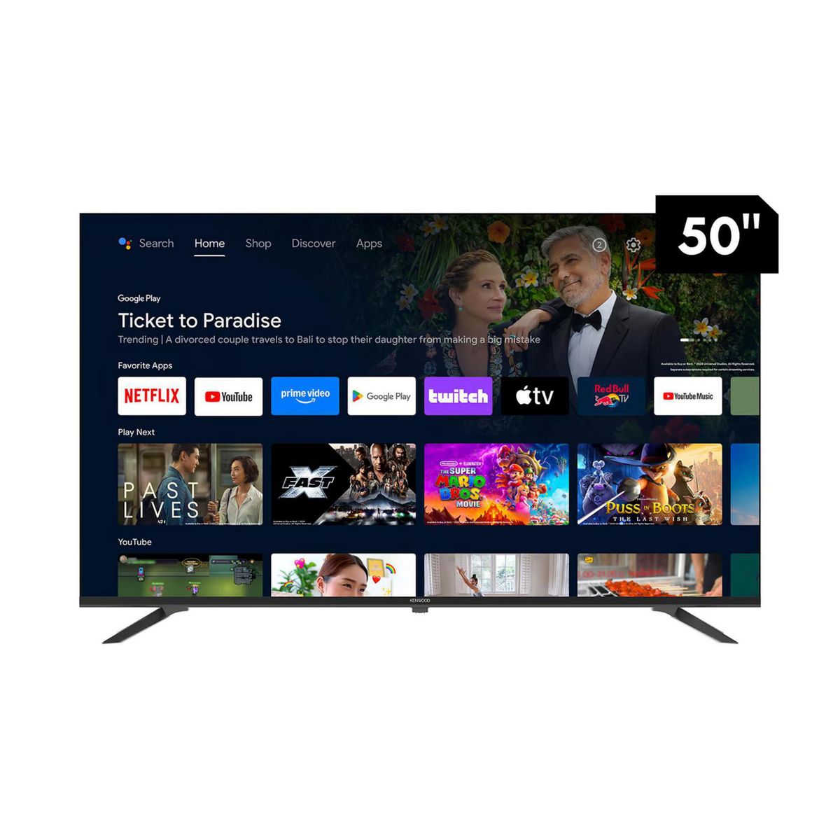 KENWOOD - Televisor Smart Android TV KENWOOD 50" Ultra HD 4K LTK-K50B54A