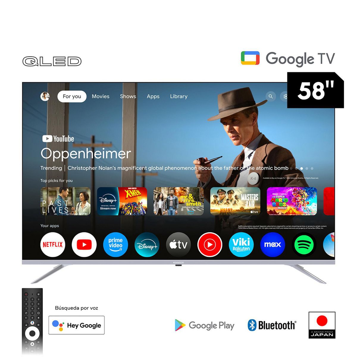 KENWOOD - Televisor Smart Google TV KENWOOD 58" QLED 4K Frameless LTK-K58B74G