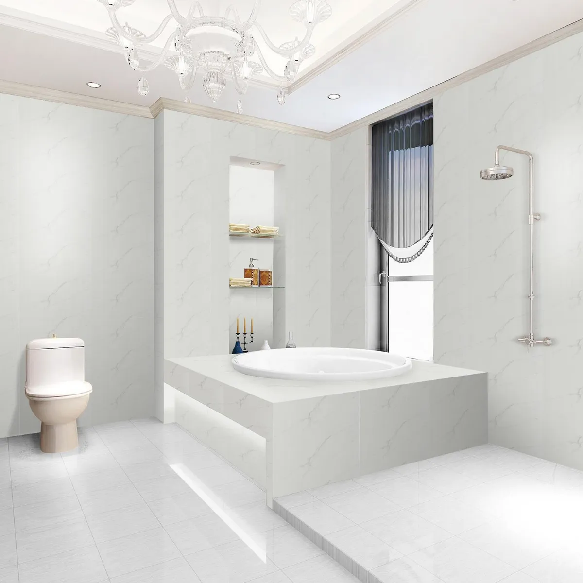 HOLZTEK - Cerámico Marmolado WH Blanco 30x60cm 1.8m2