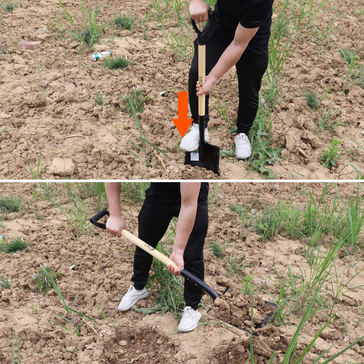 ERGO - Pala Punta Cuadrada con Mango Largo 110cm