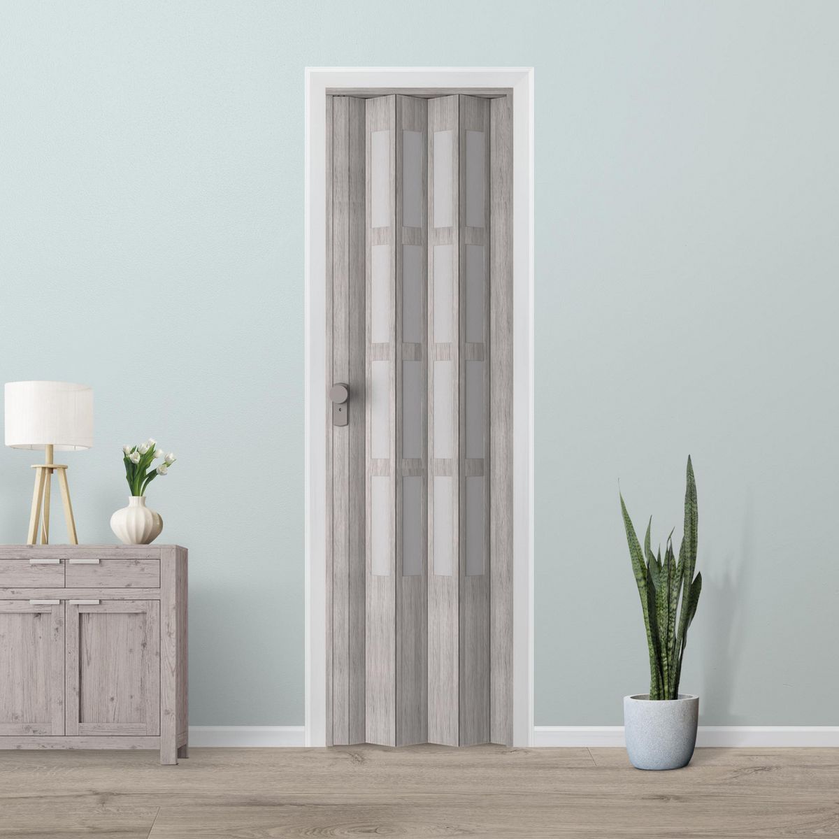 Puerta Plegable PVC Lugano Pino Victoria, marca HOLZTEK - Foto Principal