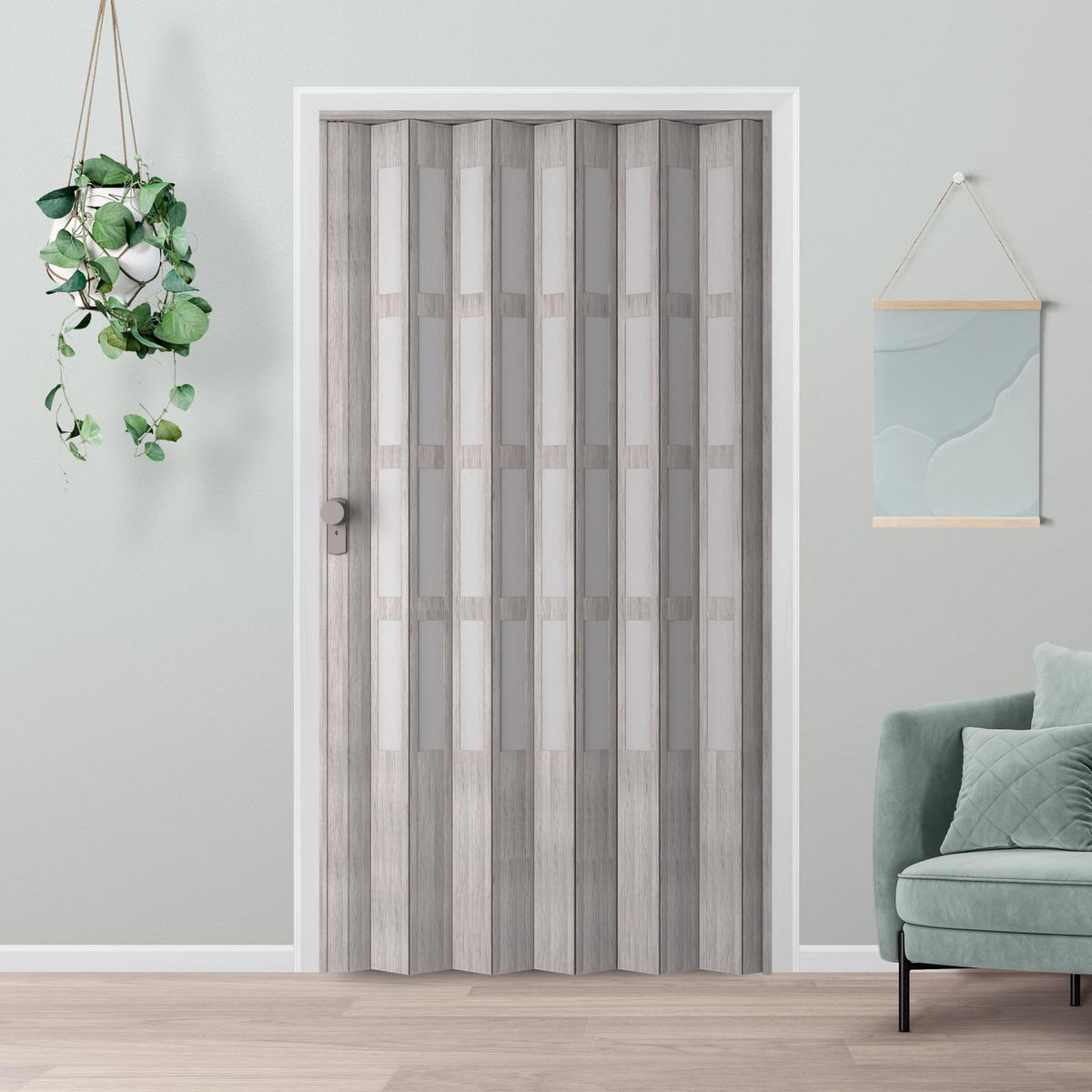 Puerta Plegable PVC Lugano Pino Victoria, marca HOLZTEK - Foto Principal