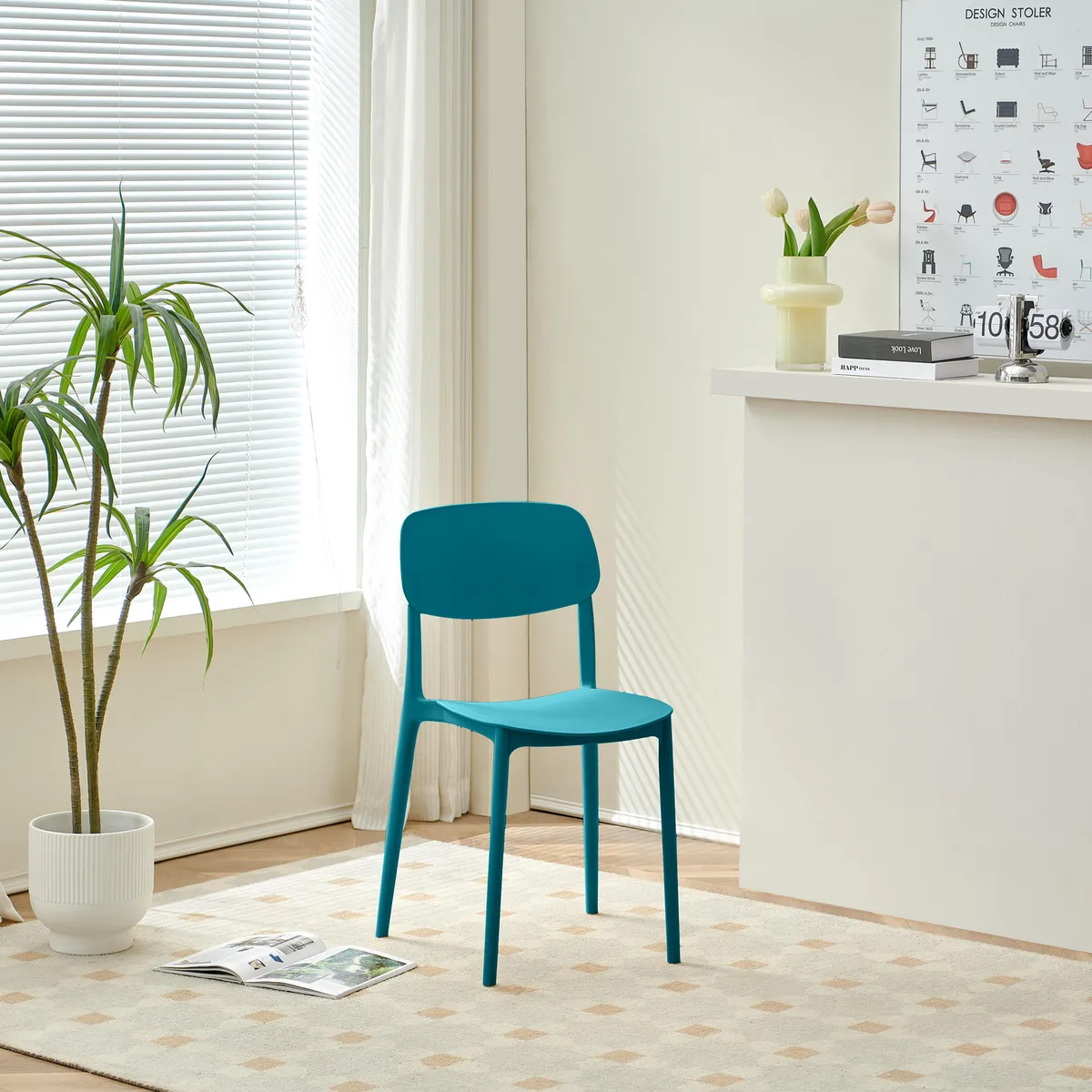 JUST HOME COLLECTION - Silla Apilable Lady Turquesa