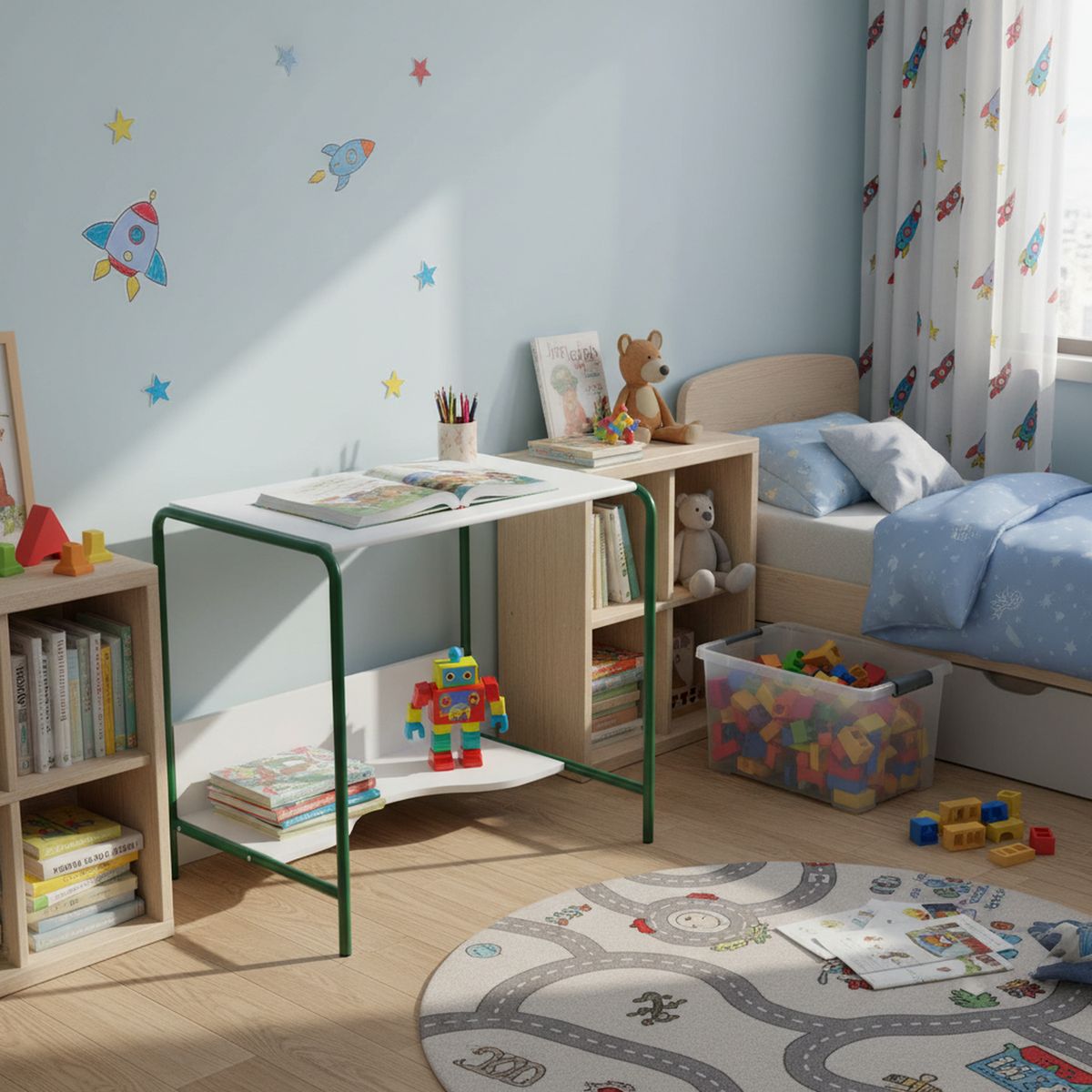 JUST HOME COLLECTION - Mesa Infantil Hoback Blanco/Verde
