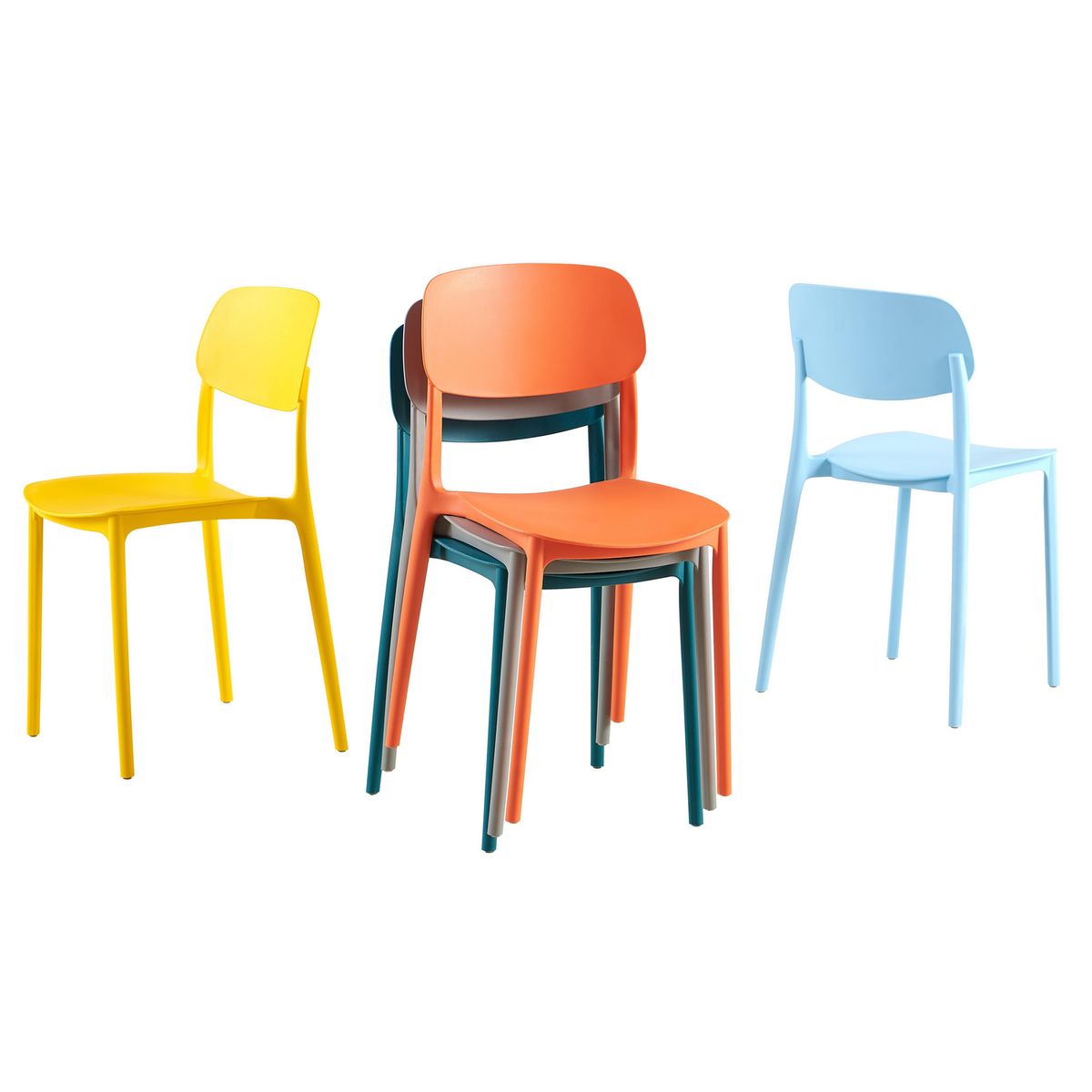 JUST HOME COLLECTION - Silla Apilable Lady Amarillo