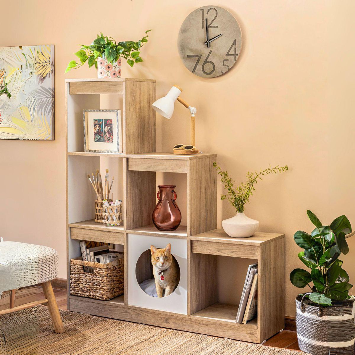 JUST HOME COLLECTION - Estante Biblioteca Escalera Melamina Pet Annie