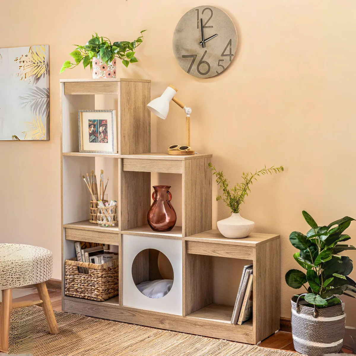 JUST HOME COLLECTION - Estante Biblioteca Escalera Melamina Pet Annie