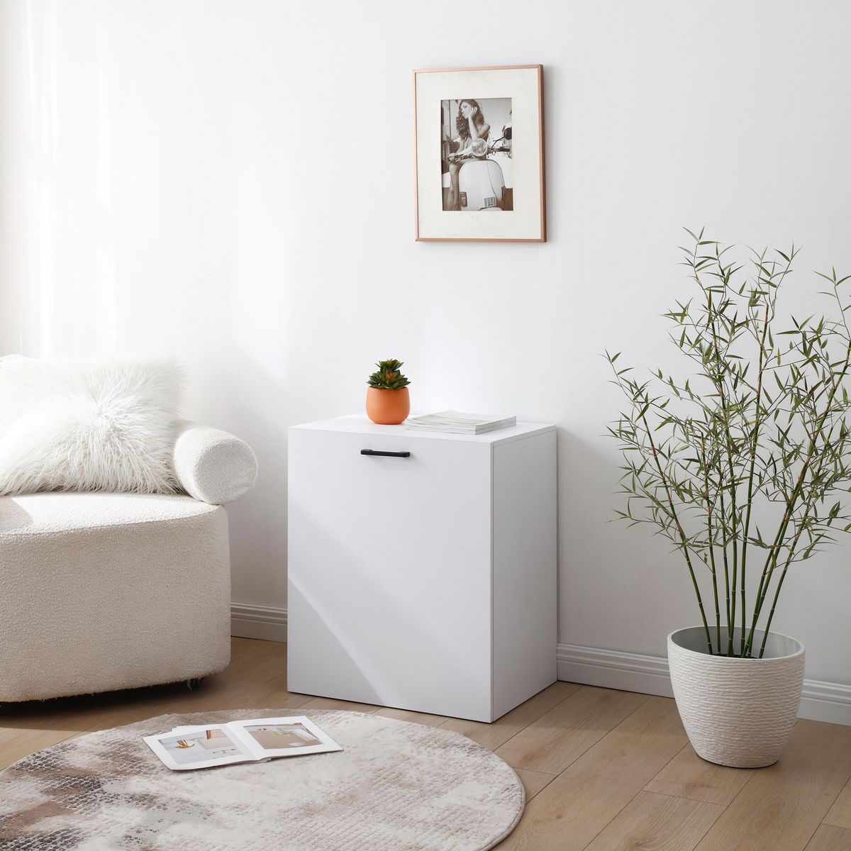 JUST HOME COLLECTION - Escritorio Blanco Melamina Plegable Ahorra Espacio