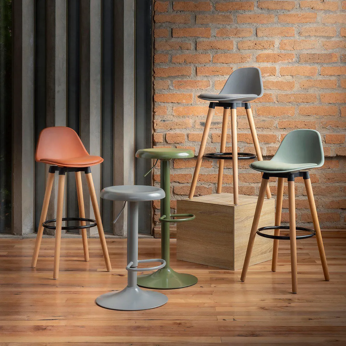 JUST HOME COLLECTION - Silla Bar Frank Gris