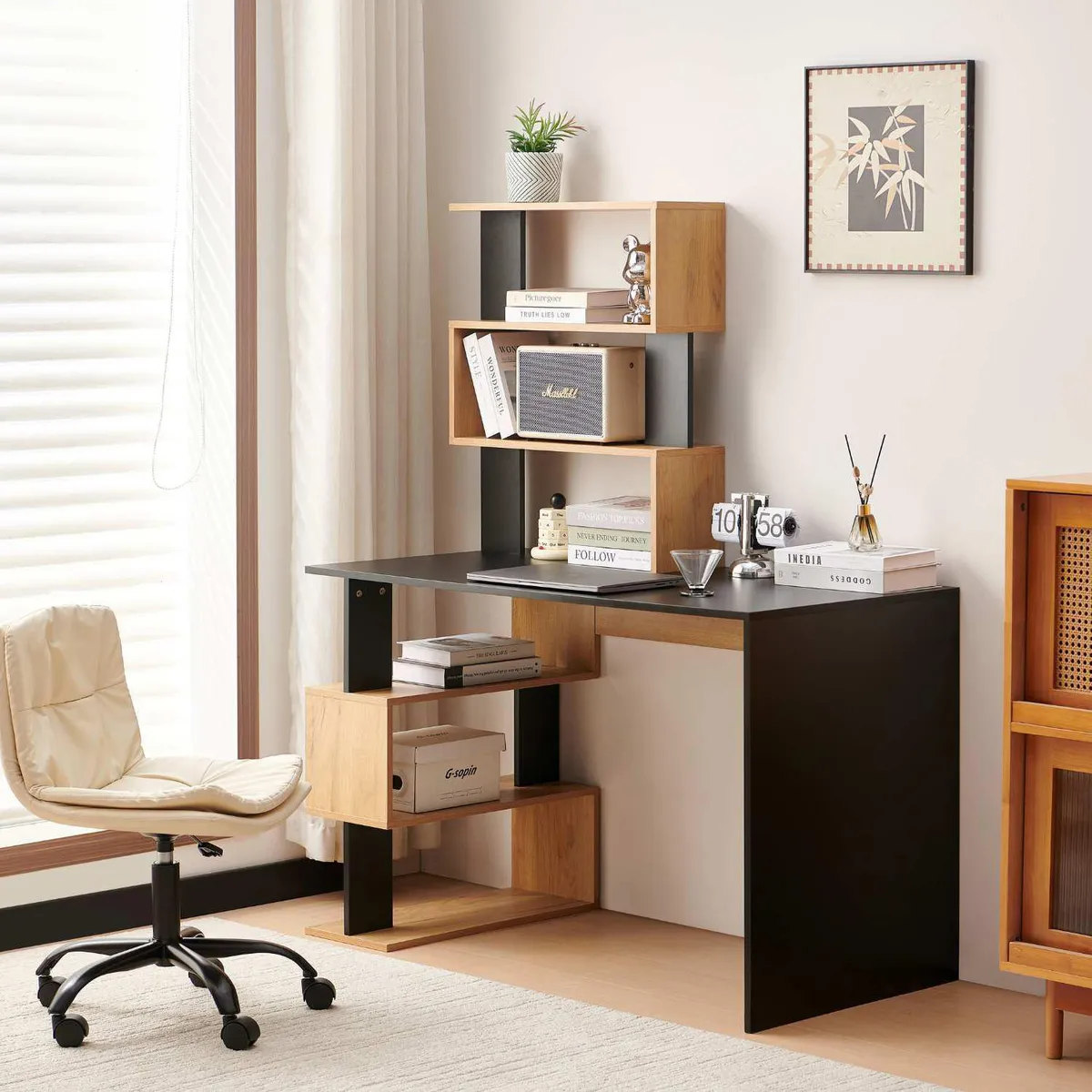 JUST HOME COLLECTION - Escritorio con Estante Cubo