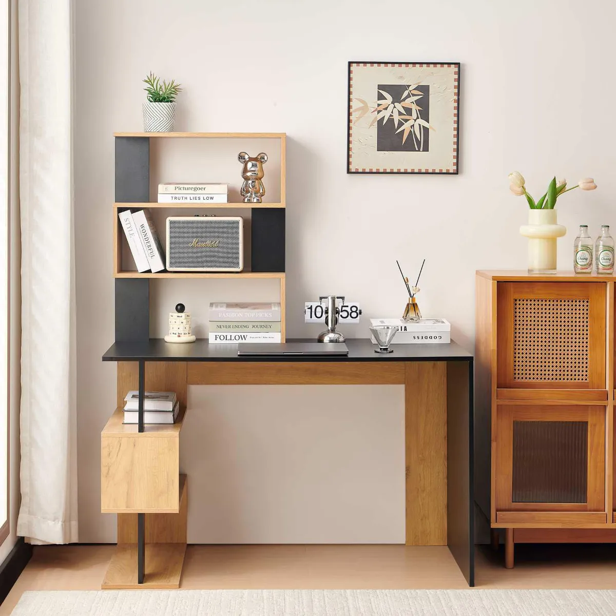 JUST HOME COLLECTION - Escritorio con Estante Cubo