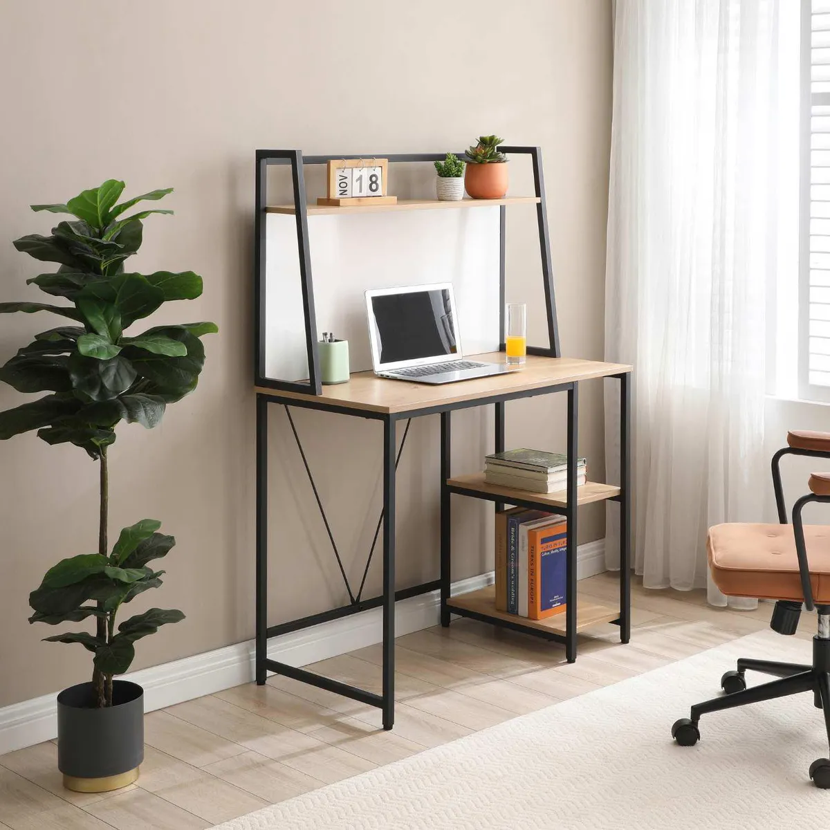 JUST HOME COLLECTION - Escritorio con Estante y Pizarra Veleda