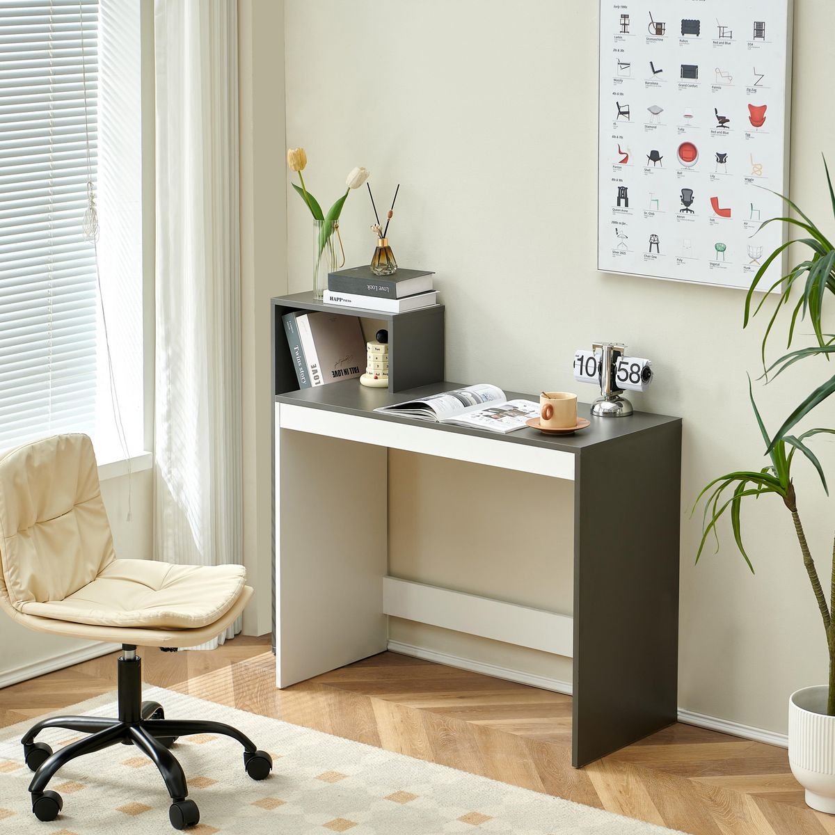 JUST HOME COLLECTION - Escritorio Santana Blanco con Gris