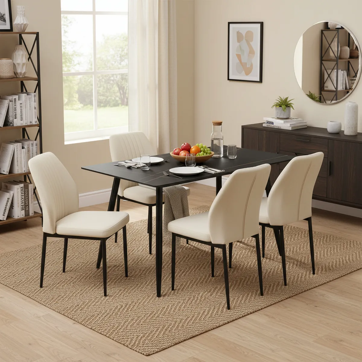 JUST HOME COLLECTION - Juego de Comedor Mogani 4 Sillas