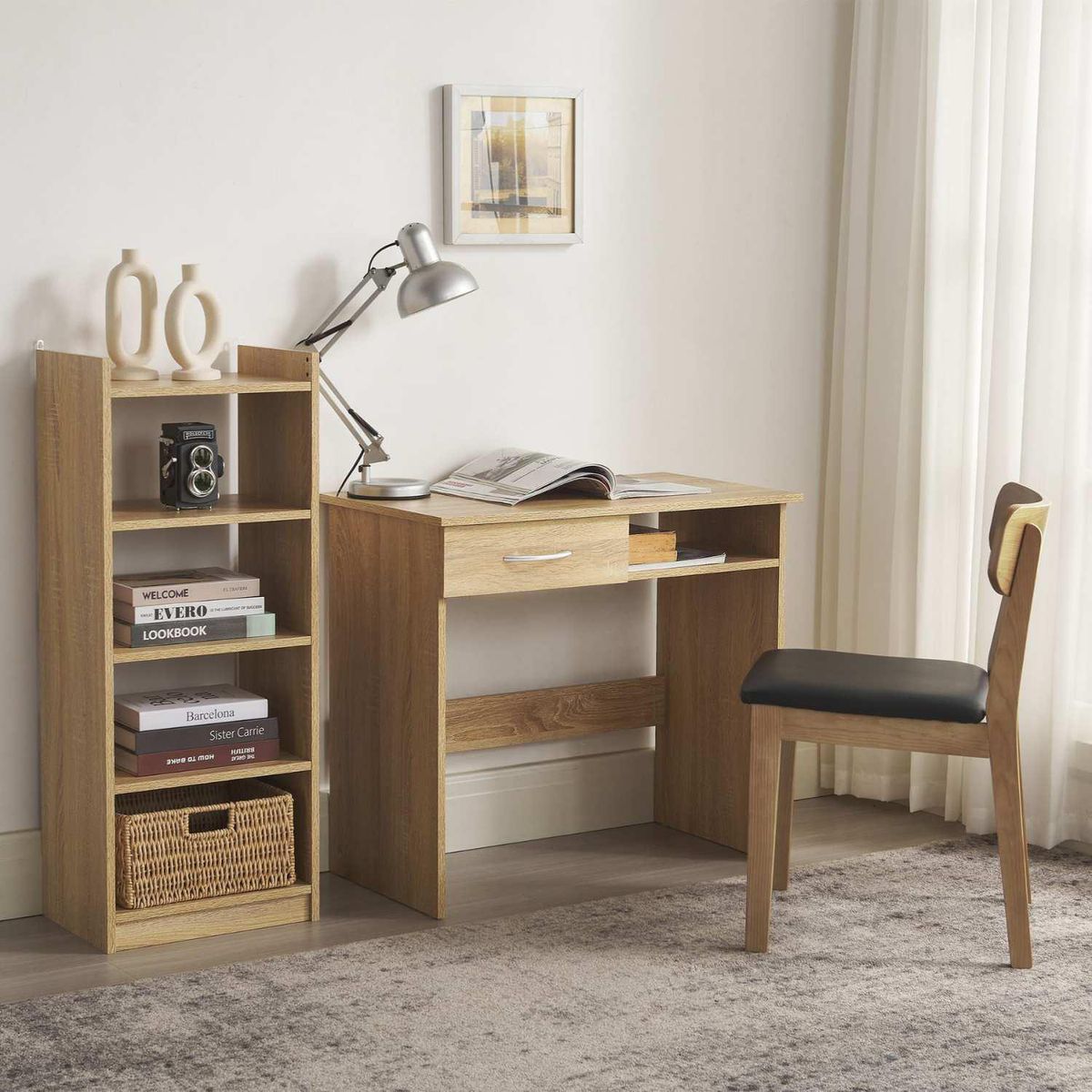 JUST HOME COLLECTION - Combo Escritorio + Estante Librero Ameri