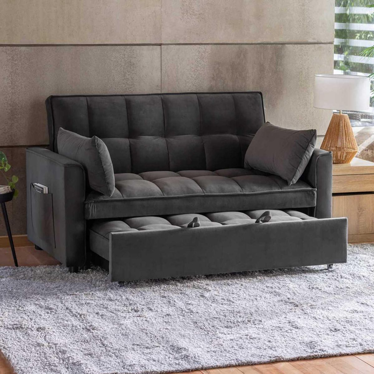 JUST HOME COLLECTION - Sofá Cama con Cojines Decorativos Teki