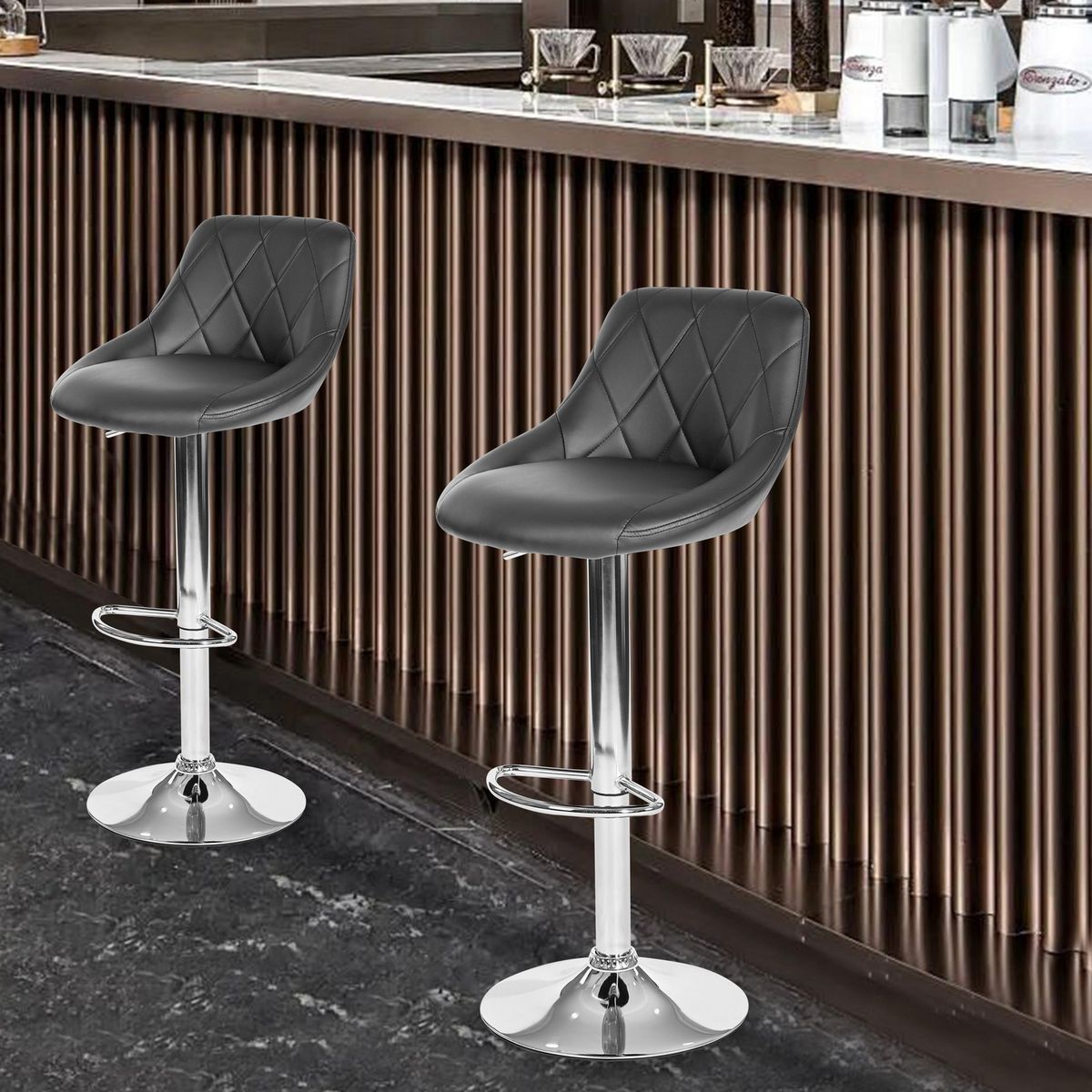 JUST HOME COLLECTION - Silla de Bar Hatan Negra