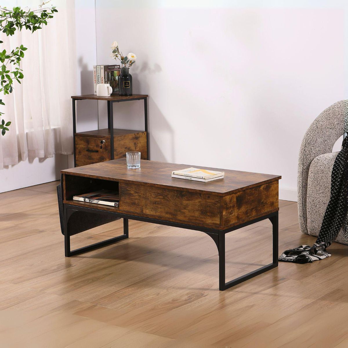 JUST HOME COLLECTION - Mesa de Centro con Almacenamiento Zola