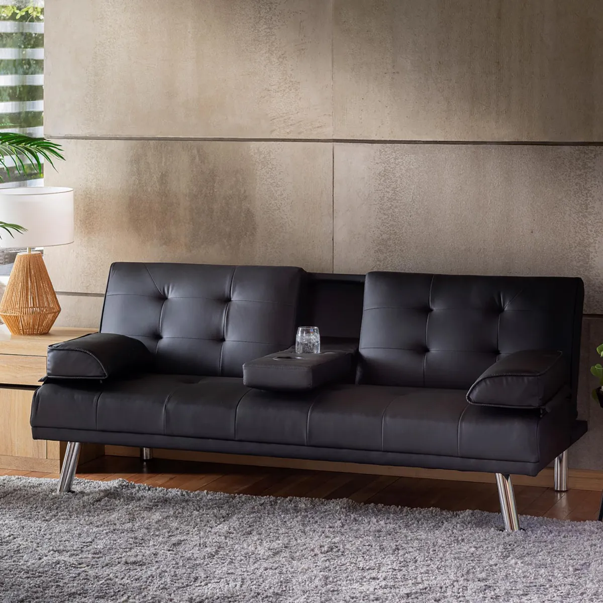 JUST HOME COLLECTION - Sofá Cama con Portavasos Aveiro