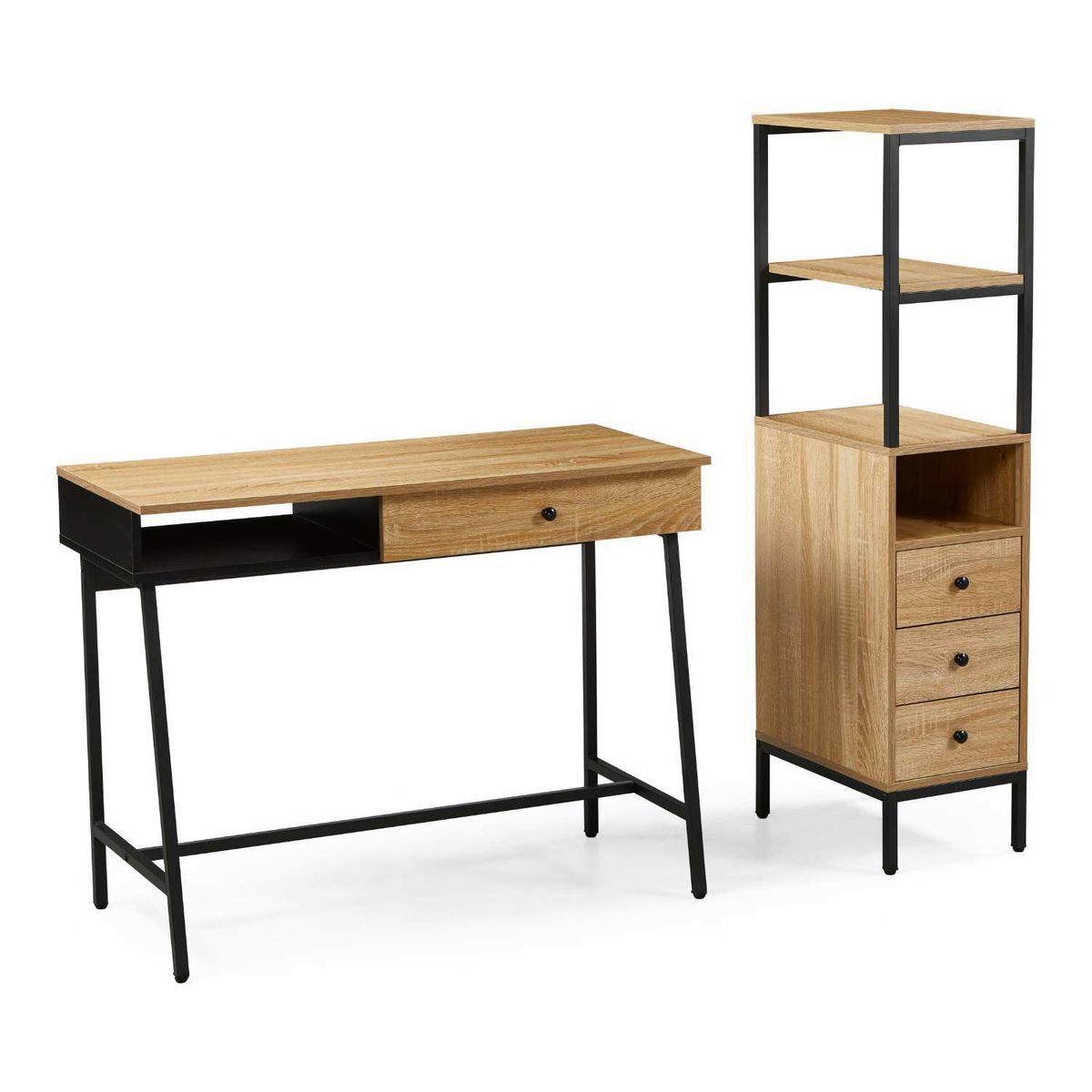 JUST HOME COLLECTION - Combo Escritorio Duna Melamina + Estante Santana Madera