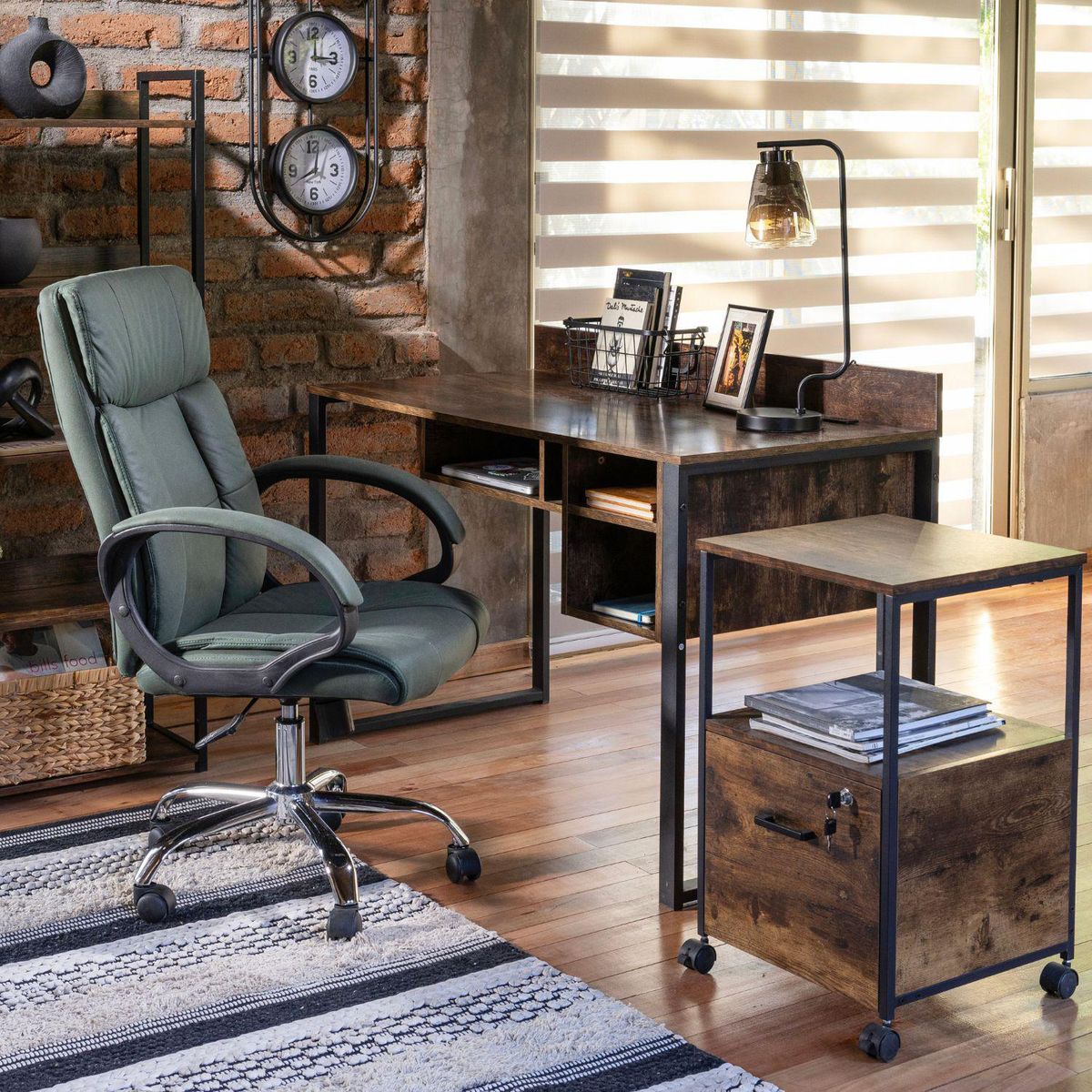 JUST HOME COLLECTION - Escritorio Roble Melamina Wool Con Entrada USB