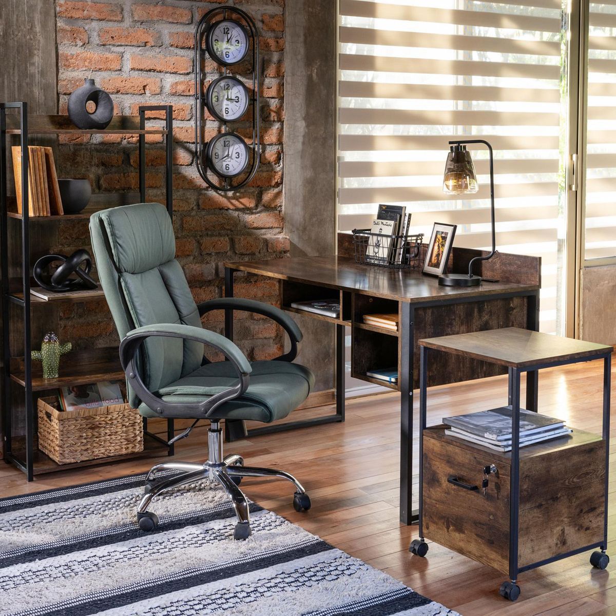 JUST HOME COLLECTION - Escritorio Roble Melamina Wool Con Entrada USB