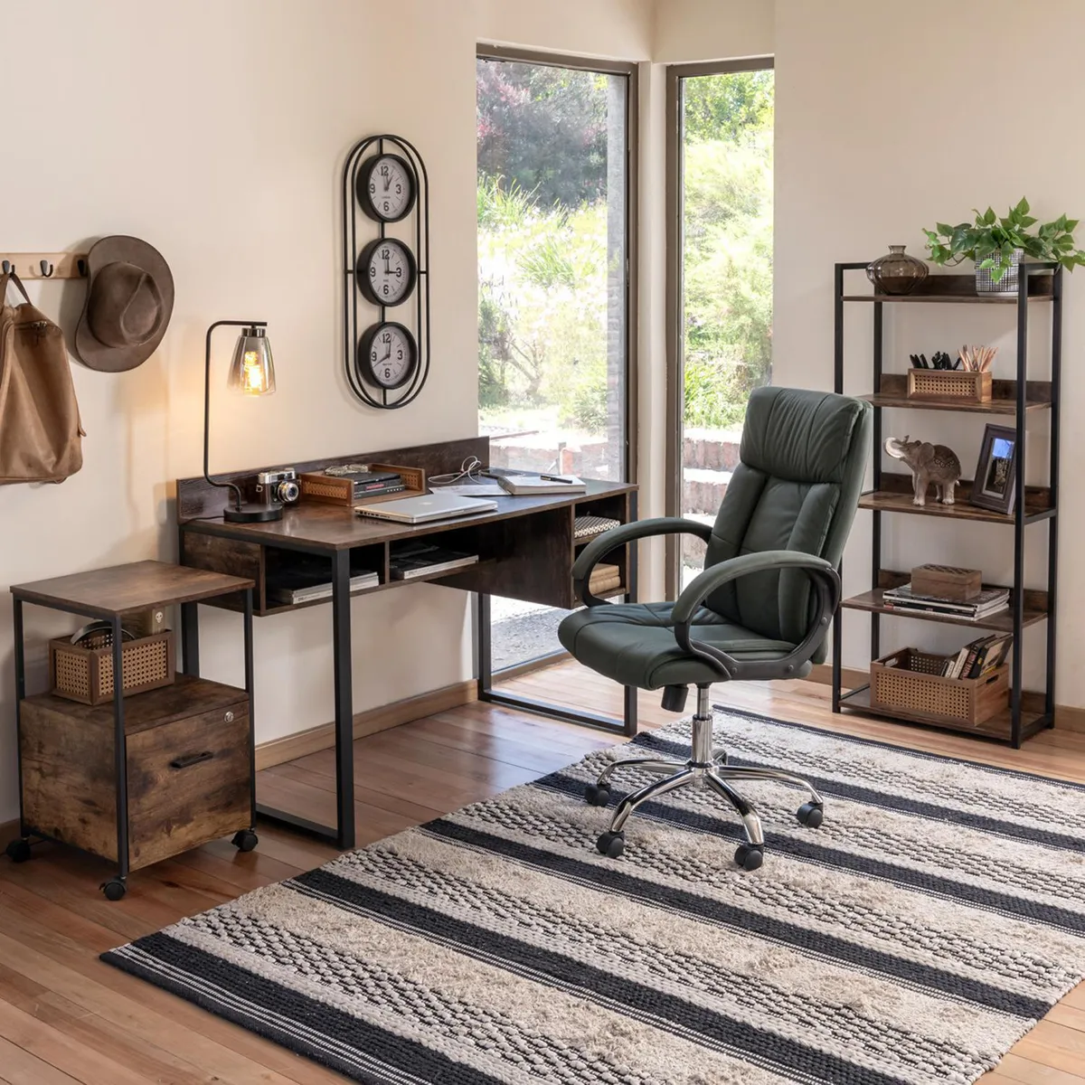 JUST HOME COLLECTION - Escritorio Roble Melamina Wool Con Entrada USB