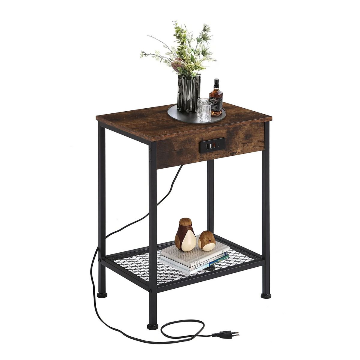 JUST HOME COLLECTION - Mesa Lateral con Entrada USB Oakham