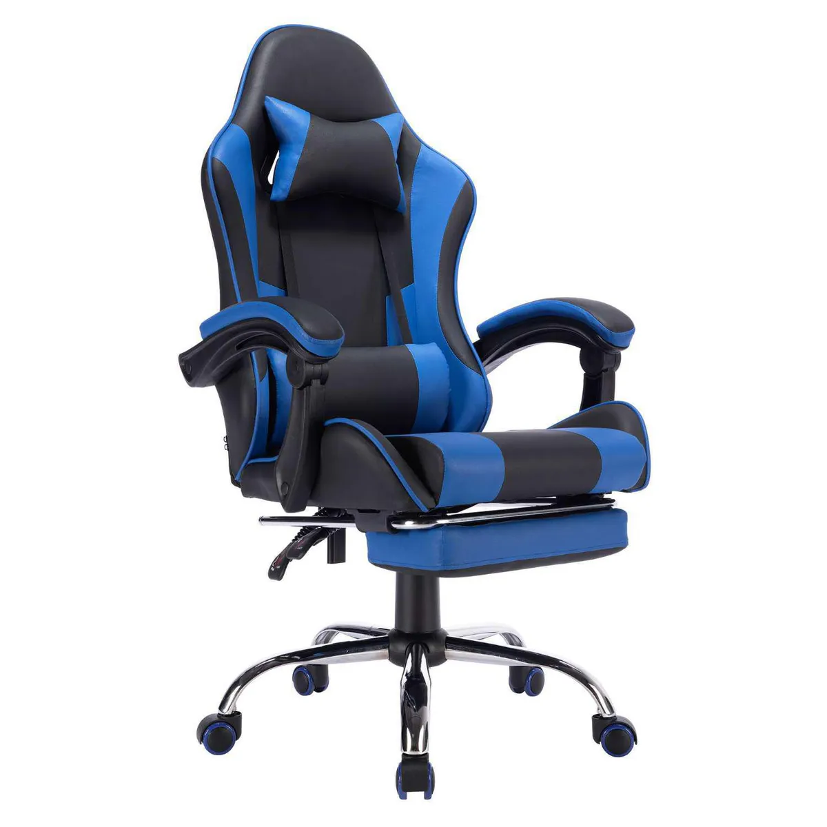 JUST HOME COLLECTION - Silla Gamer Masajeadora con Reposapies Matrix Azul