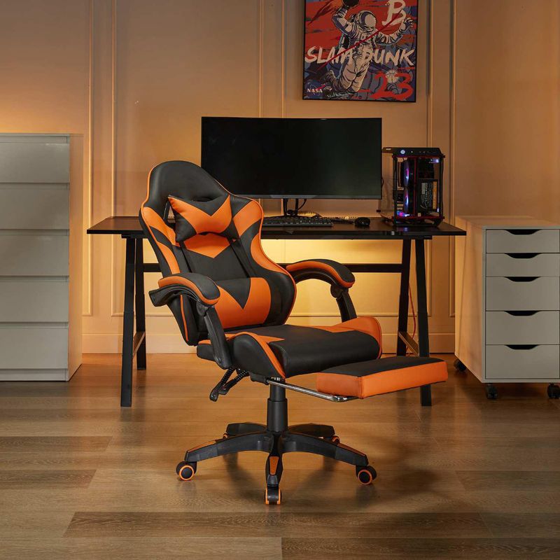 JUST HOME COLLECTION - Silla Gamer Lumbar con Reposapies Trinity