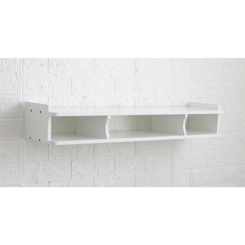 JUST HOME COLLECTION - Repisa de Melamina 2 Niveles con Divisiones Blanca