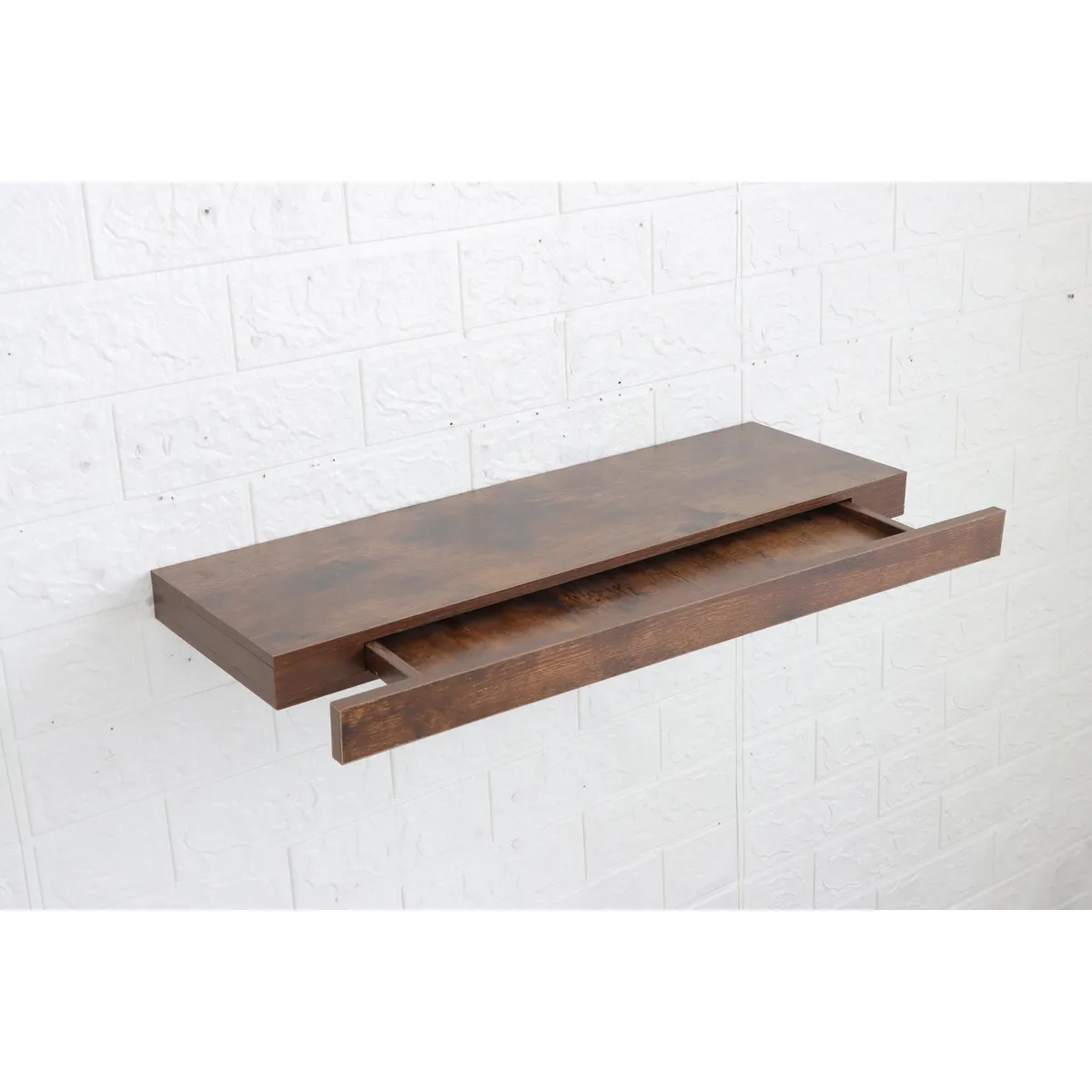 JUST HOME COLLECTION - Repisa de Melamina con Cajón Café 60x20x4cm