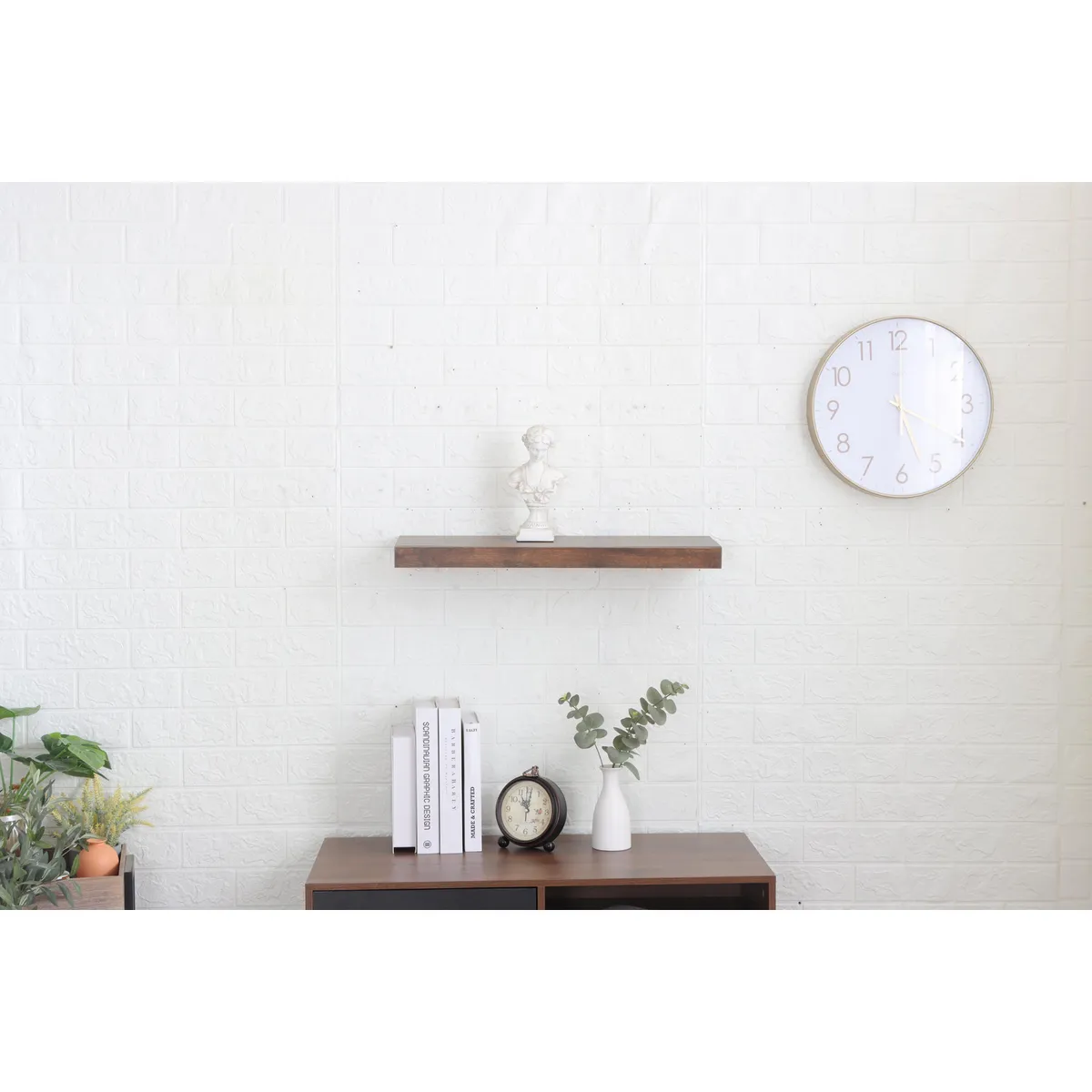 JUST HOME COLLECTION - Repisa de Melamina con Cajón Café 60x20x4cm